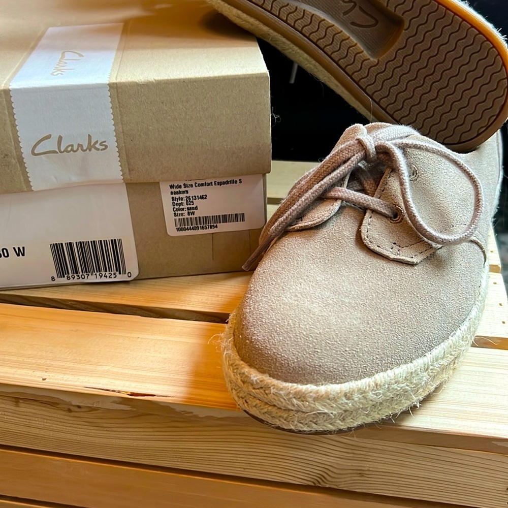 Clarks 8W wide size comfort Espadrille Sneakers